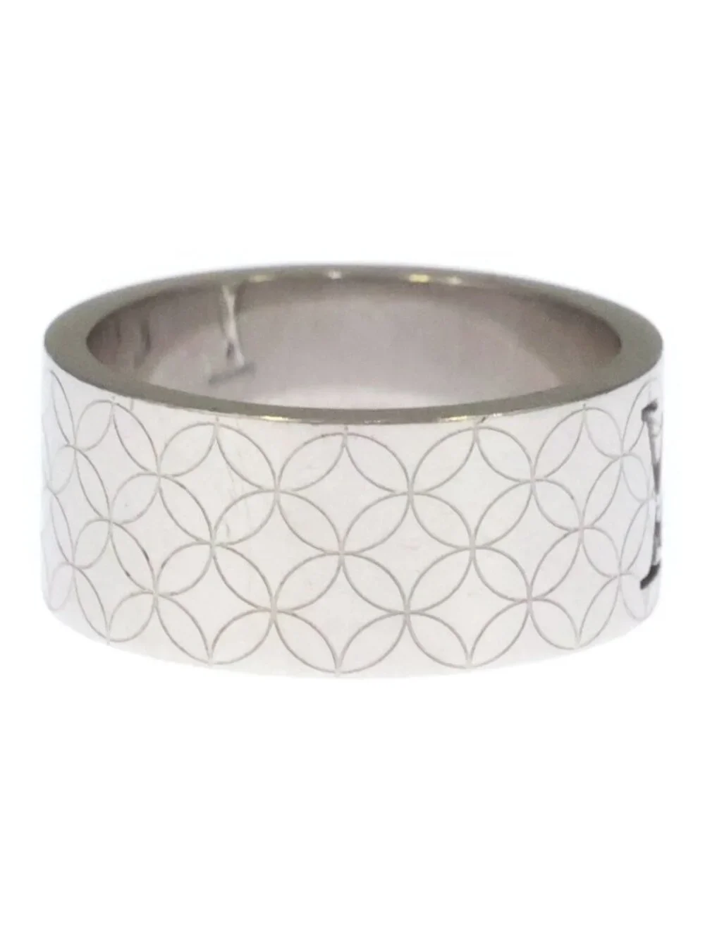 Louis Vuitton Bague Champs-Elysees Monogram Cut Off Ring Silver